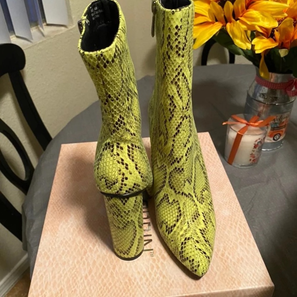 Snake print boots